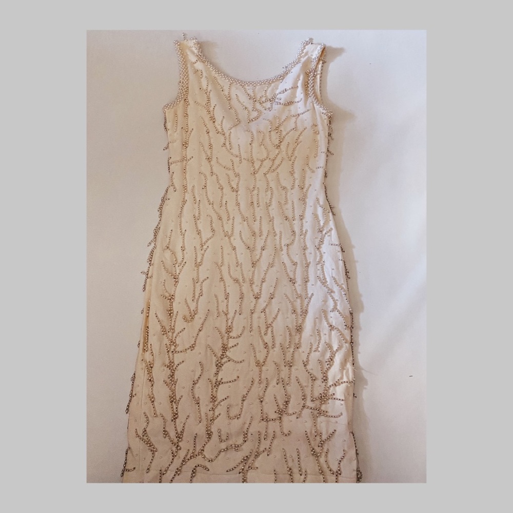 Vintage Pearl Embellished Midi